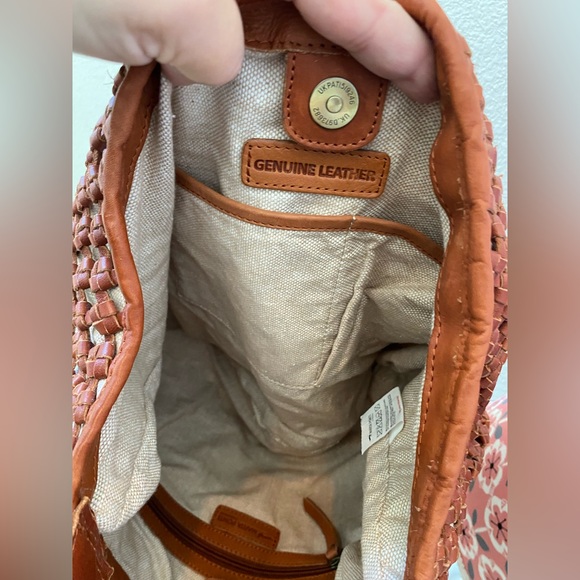 Marta Ponti Brown leather and canvas Woven Women's Bag NWT - Picture 5 of 5